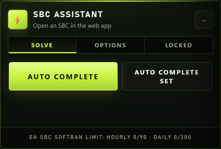 SBC Assistant panel